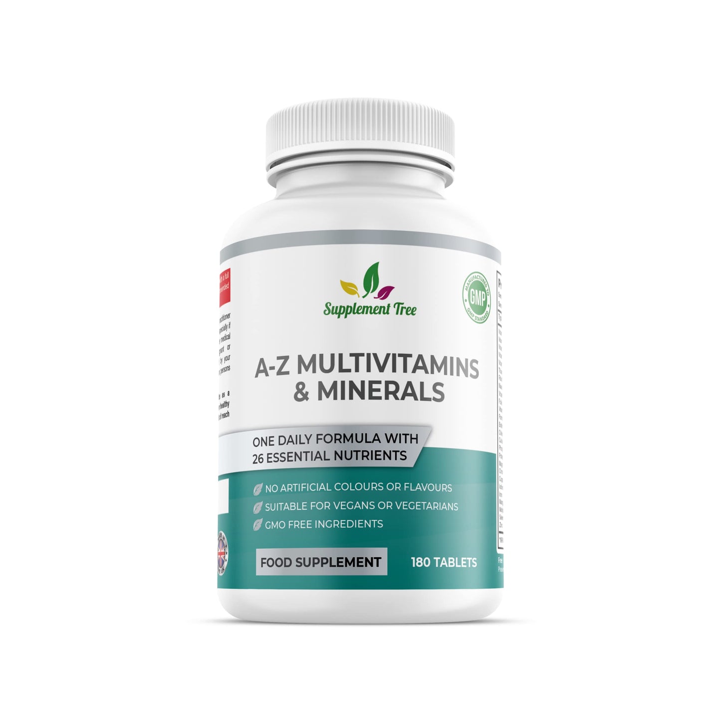 Supplement Tree A-Z Multivitamins and Minerals Tablets - 180 Vegan Multivitamin Tablets (6 Months Supply) - One a Day 26 Nutrients Multivitamins and Multi Minerals Pills for Men & Women - UK Manufactured