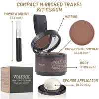 VOLLUCK Root Touch Up Hair Powder, Root Cover Up Hairline Shadow Powder for Thinning Hair for Women and Men, Bald Spots, Eyebrows, Beard Line (Auburn)
