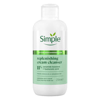 Simple Replenishing Cream Cleanser Face Cleanser Suitable for even the Most Sensitive Skin with 11% Ceramide Boosters and Hyaluronic Acid 230 ml
