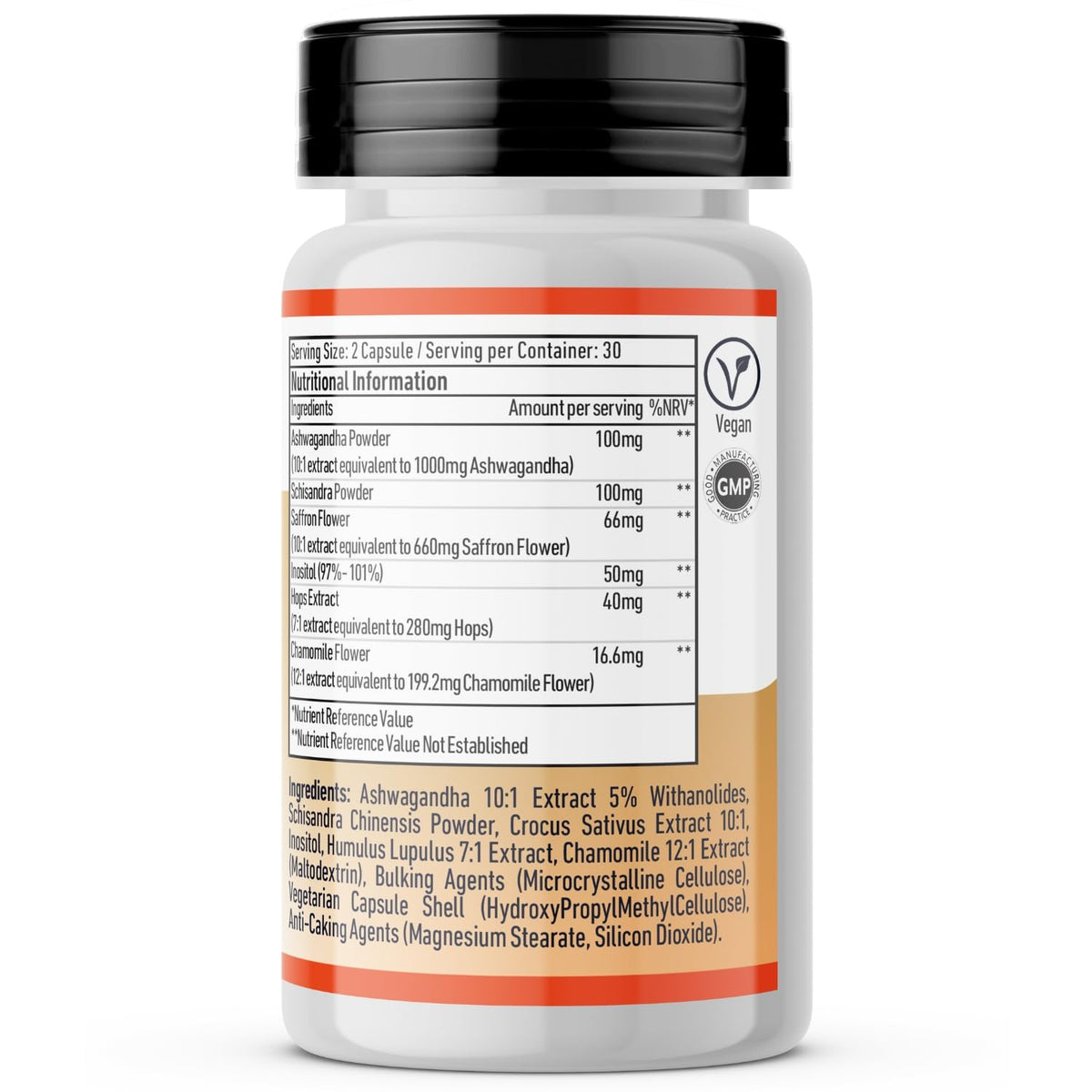 Vedic Essentials Vedic Ashwagandha-Saffron Calming Complex | 6 Calming Herbs Blend- Ashwagandha Boosted with Saffron, Chamomile, Hops, Inositol & Schisandra Berry | High Strength 2290mg | Premium, Vegan, 60 Capsules