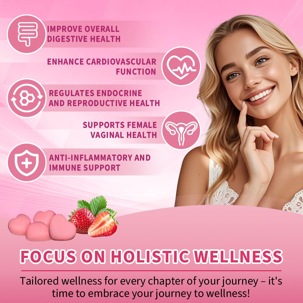 Govixed Pheromone Gummies, Premium Feminine Balance Gummies for Women's Health & Wellness, Strawberry Flavor -60 Gummies -30 Servings