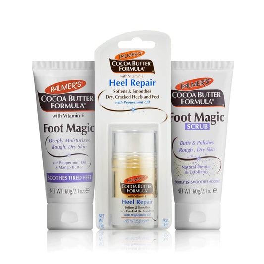 Palmer's Cocoa Butter Foot Care Set | Foot Magic Cream | Heel Repair Stick | Foot Magic Scrub