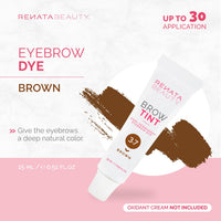 RB RENATA BEAUTY Renata Beauty Eyebrow Dye – Premium Brow Tinting Color – 15 ml Customizable Long-lasting Eyebrow Tint with 4 Week Results – Safe and Gentle Eyebrow Tint Color – 4 Colors Available [Brown Dye]