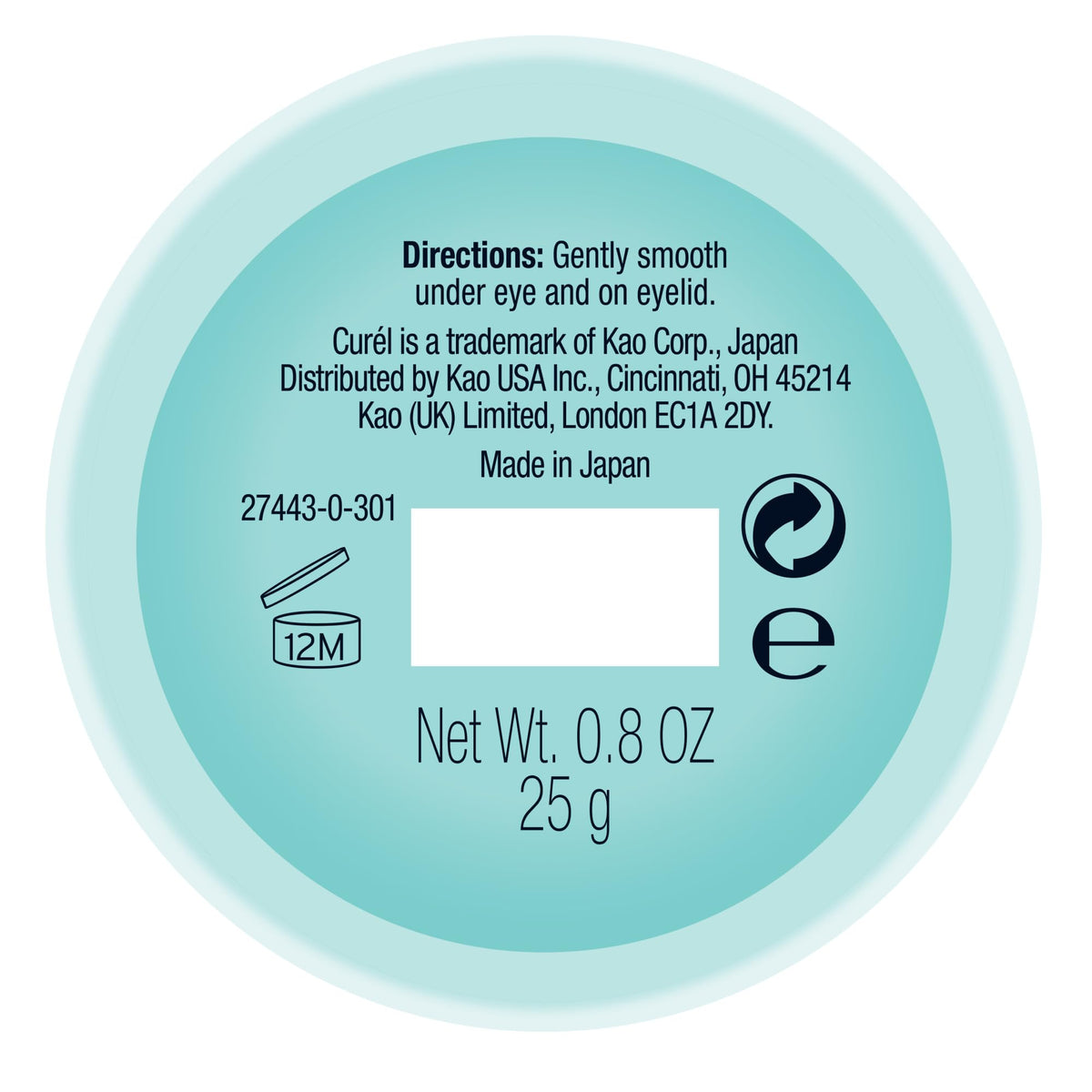 Curel Curél Hydrating Repair Eye Cream for Dry, Sensitive Skin, 25g