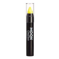 Moon Creations Face Paint Stick Body Crayons | Yellow | 3.2g | Sweat Proof & Water-Resistant Face Paint | Cruelty Free, Made in UK | For Kids, Adults, Fancy Dress, Festivals, Halloween