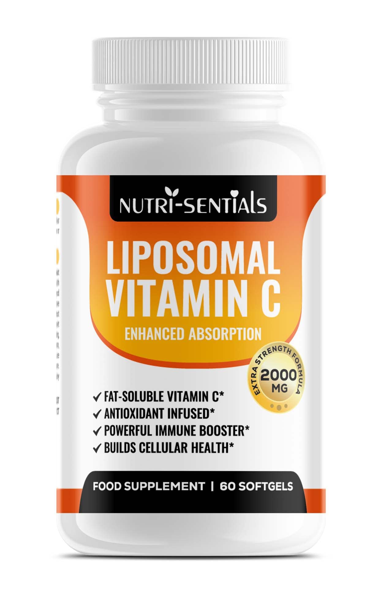 Alphaplus Liposomal Vitamin C Capsules - 2000mg Pure Extra High Strength Formulation | 60 Soft Gels | Pure Vegan Liposomal Vitamin C | Immune Booster |