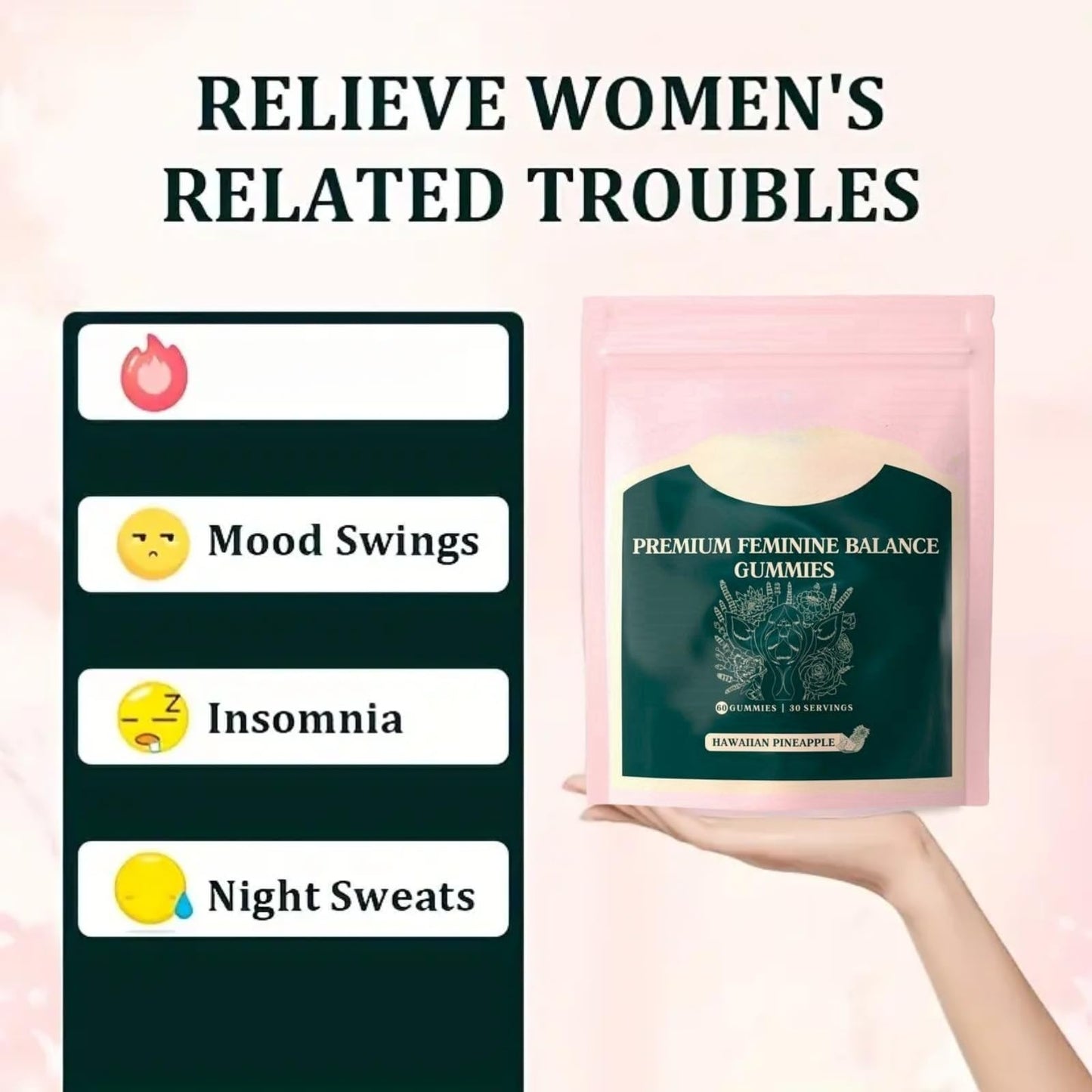 TONISABERY Feminine Balance Gummies,Collagen Gummies for Women,for Women of All Ages (1 Bag)