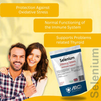 ARC) HEALTH+NUTRITION WWW.ARCHEALTHNUTRITION.CO.UK Selenium 200mcg 360 Supplement Tablets for Men & Women Vegetarian & Vegan Trace Mineral - Made in UK