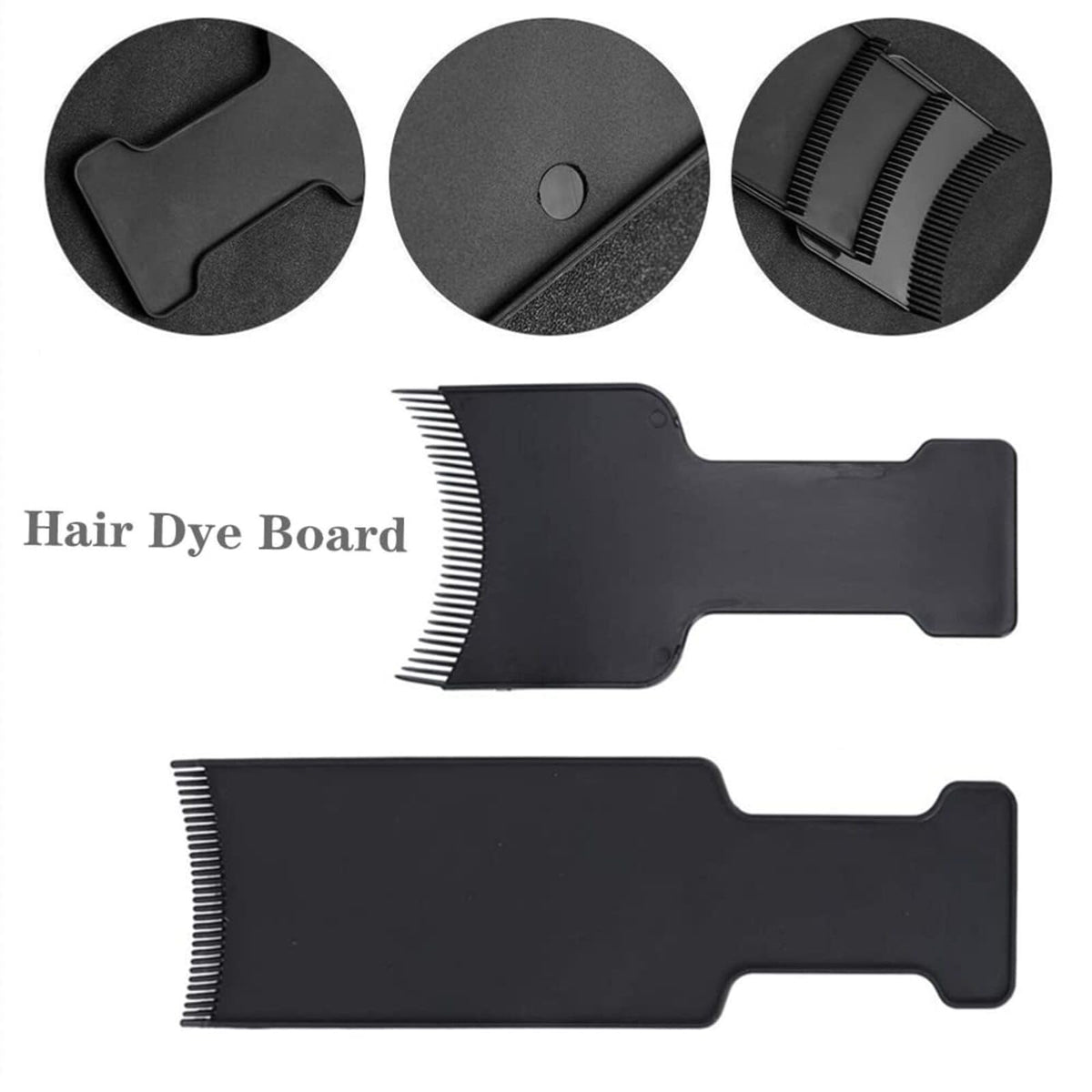 FYHJNC 2PCS Hair Dye Highlighting Boards with Fine Teeth & Flat Top Comb – Salon-Grade Sectioning Tools for Balayage, Bleach, Colouring at Home (Black)