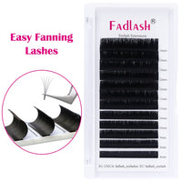 FADLASH Fadlash Easy Fan Lashes D Curl 0.07 8-14mm Mixed Length Russian Lashes Natural Look Self Fanning Eye Lashes Automatic Blooming Russian Eyelashes Extensions(0.07-D-814)