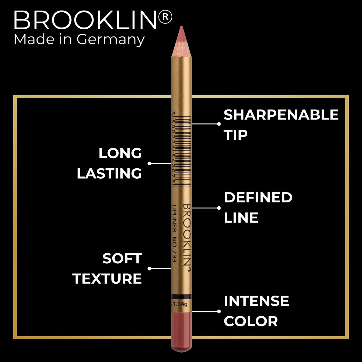 BROOKLIN Impala - Brooklin Matte Waterproof Lip Liner | Colour 233 Terracotta | Long - Lasting Lip Pencil I Smooth Non Smudge Texture