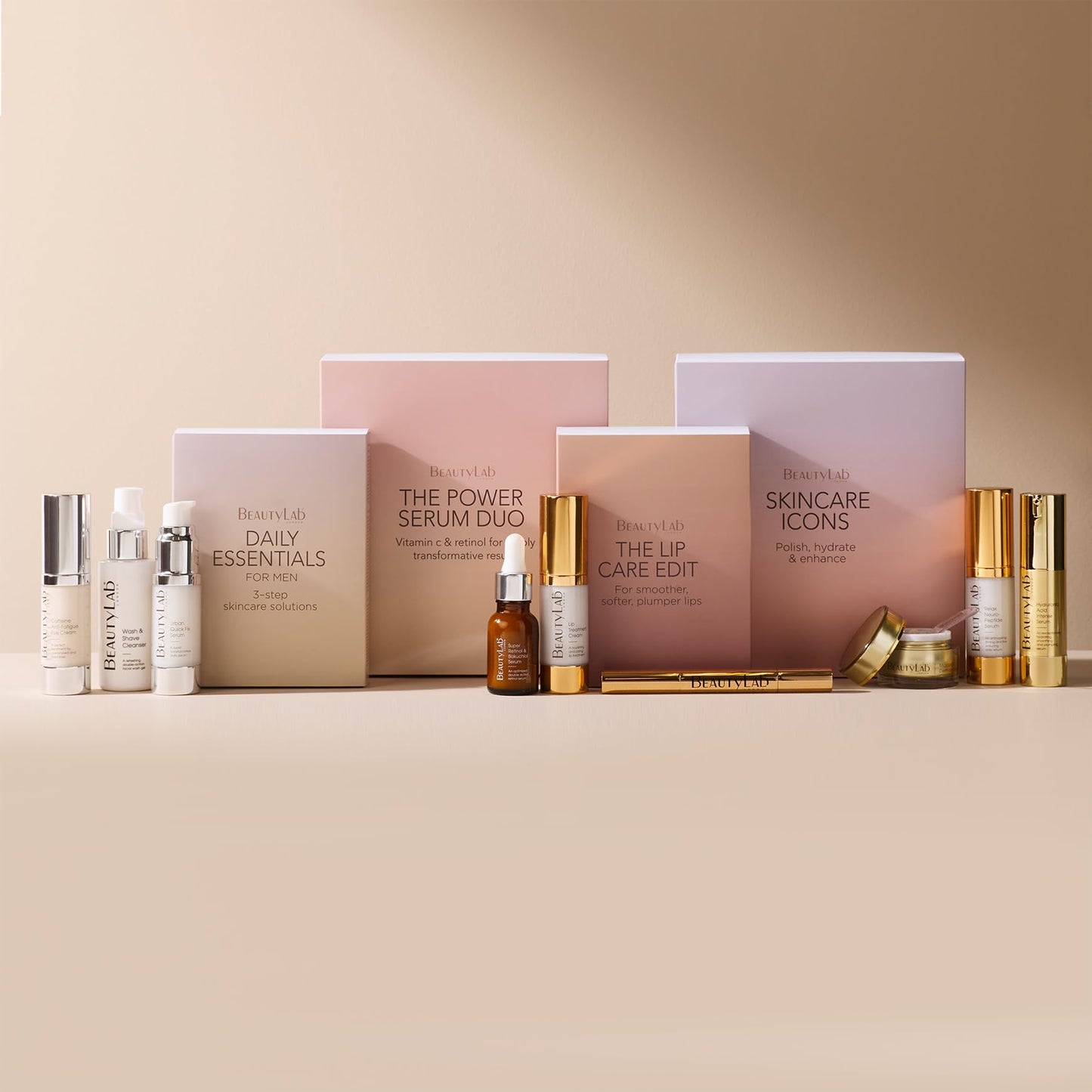 BEAUTYLAB Power Serum Duo Gift Set, Vitamin C Intense & Super Retinol Bakuchiol Serum, Luxurious Skincare Set for Women, Minimises Wrinkles & Enhances Radiance, Gifts for Women