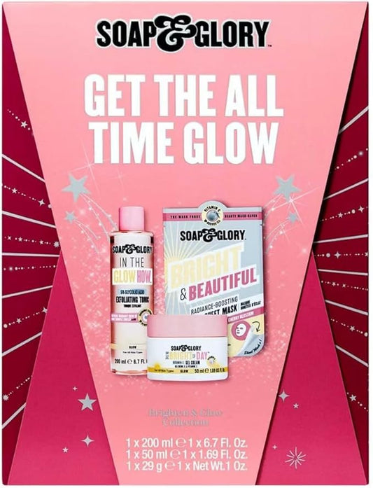 Generic SoapGlory Get The All Time Glow Gift Set, Skincare Collection with Exfoliating Tonic, Face Mask and Moisturiser