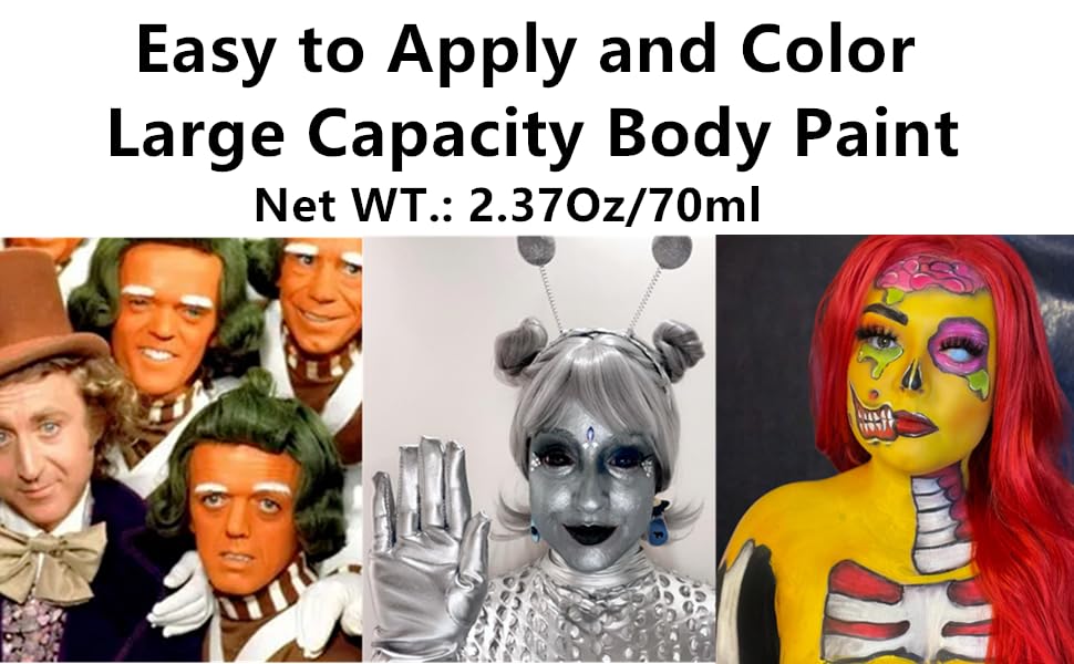 Go Ho Orange Face Body Paint(2.37oz,70ml), Cream Water Based Face Paint,Orange Makeup Face Painting for SFX Cosplay Costumes Festivals Halloween Makeup