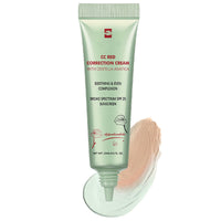 NLFOX CC Red Correct with Centella Asiatica - Colour Correcting Foundation with Spf 25 - Anti-Redness Face,Lightweight CC Cream Tinted Moisturiser - Refine Skin Texture,Softer&Hydrated Skin Green Concealer