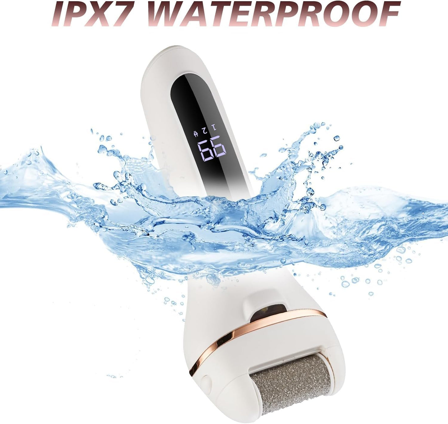 Swhily Foot Callus Remover, Professional Electric Pedicure Callus Remover, Rechargeable Foot File with 6 Roller Heads for Feet Care
