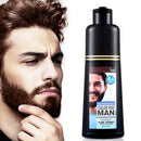 JRTTOSSE Men's beard and moustache hair dye for grey hair to dark brown, men's moustache hair dye, dark brown in 5 minutes, easy to use, dark brown moustache hair dye and hair colour shampoo, 200 ml.