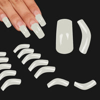 NOVO OVO Halloween 500 pcs Hawk Curved Eagle Claw Natural Extra Super Extreme Deep Curve Half Cover Short Square Tapered False Nail Extension Tips Acrylic Nail 10 Sizes Bag Packaging Art Salon DIY