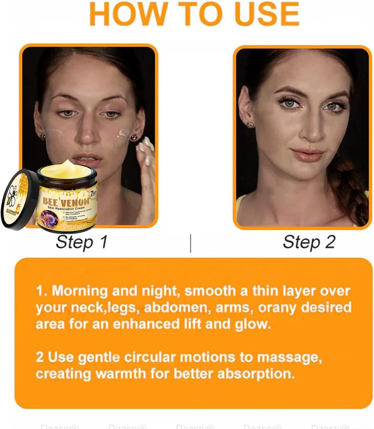 OXGPAL Bee Venom Skin Restoration Cream, Professional Bee venom Skin Treatment Cream, Bee Venom Comprehensive Creams, Firming Moisturizing & Repair Reduces Blemishes for All Skin Type (2 Bottle*60ML)