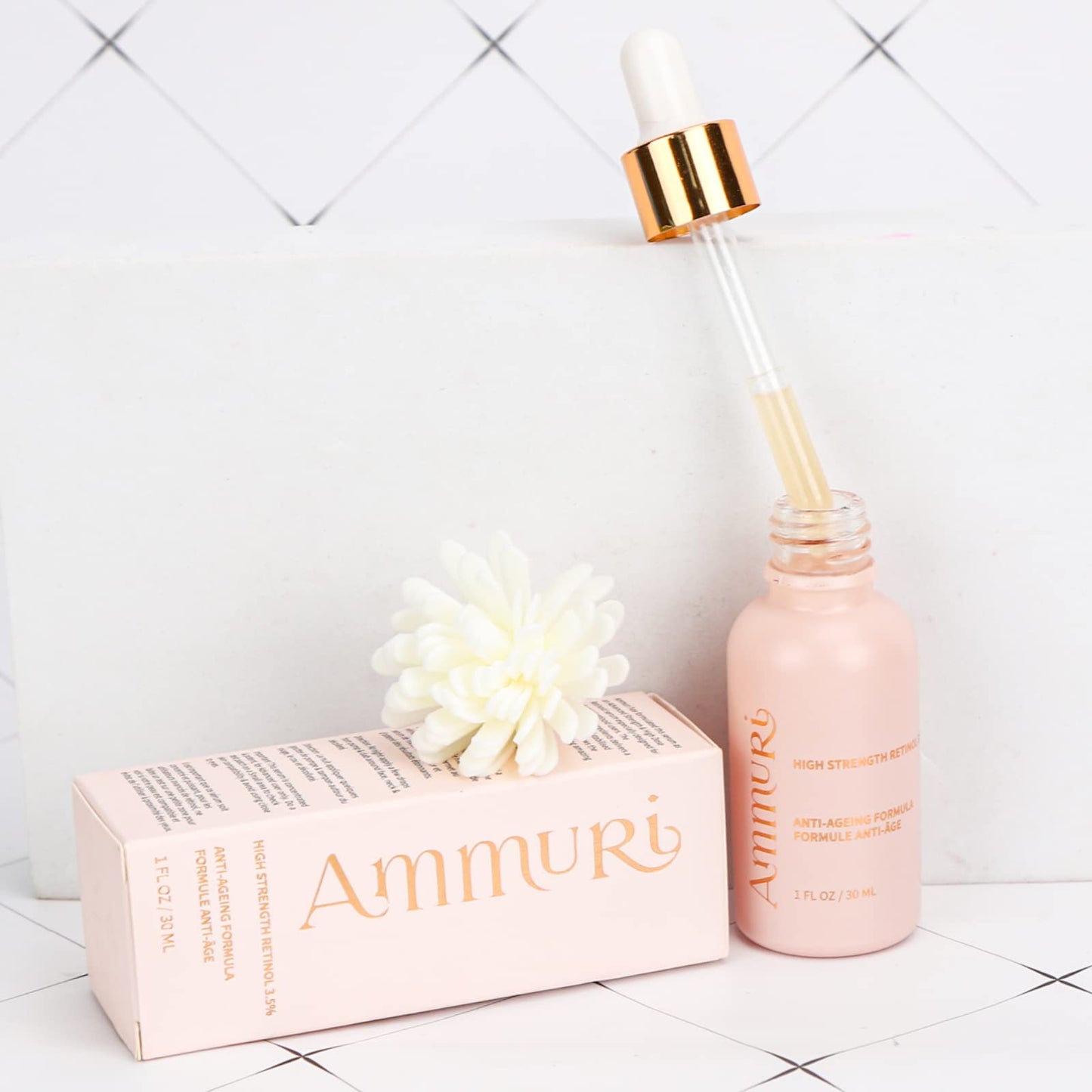 Ammuri Retinol 3.5% Serum | High Strength Retinol Serum for Face with Kojic Acid Aloe Vera and Hyaluronic Acid | Anti Aging Serum for Wrinkle, Acne Marks and Fine Lines