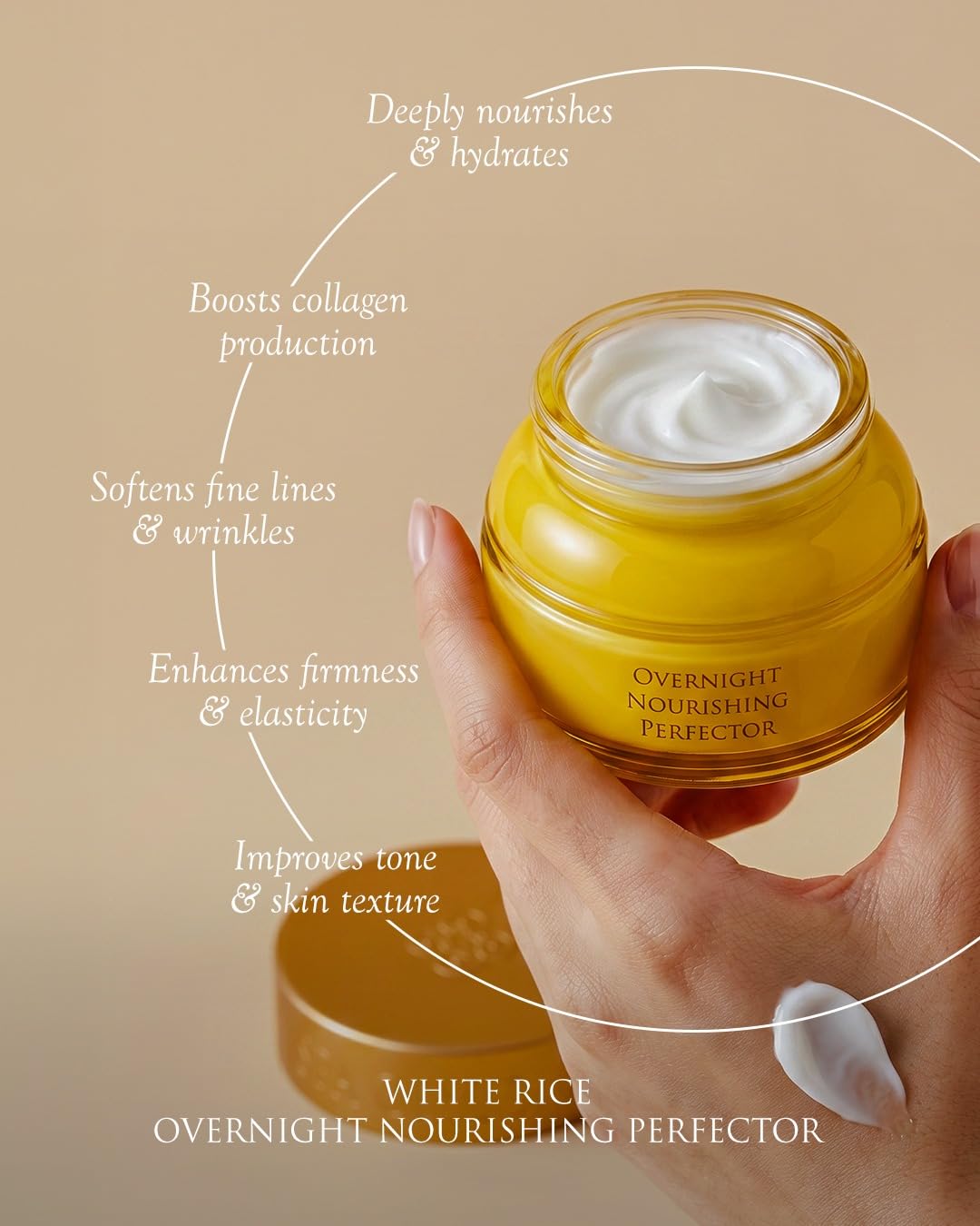 SPA CEYLON White Rice Overnight Nourishing Perfector, Nourishing Overnight Face Cream with Rice Bran Oil, Firming, Natural, Cruelty free skincare for normal to dry skin, 100g