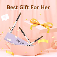 Saviland Acrylic Nail Brush Set: 3pcs Professional Nail Brush for Acrylic Powder Nails Kolinsky Acrylic Brush Wooden Handle Nail Art Brushes Nail Tools Kit Size 8/10/14, Christmas Women Gift Set