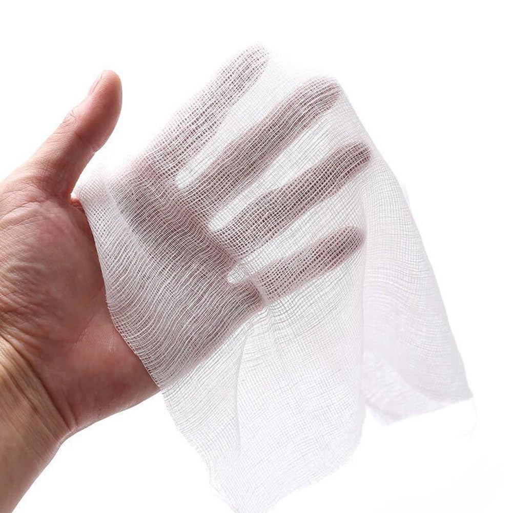 100 Pcs Gauze Mask Pre Cut Cotton Gauze Face Covers Soft Breathable Facial Pads for DIY Skincare Spa Beauty Salon Women Girls Home Use 12 x 10 inch