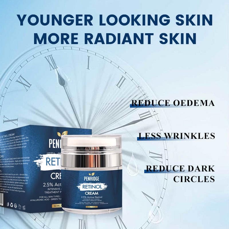 Premium Retinol Cream - 2.5% Active Retinol - Anti-Aging - Wrinkle Repair & Hydration - Youthful Radiance Booster with Collagen, Hyaluronic Acid, Vitamin E, Jojoba Oil, Shea Butter by Penridge, 50mg