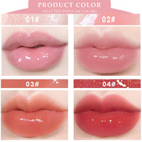 ZDHSOY 4Pcs Hydrating Lip Gloss Set, Moisturizing Tinted Lip oil Set/Long Lasting Lip Glow Balm Lip Care, Transparent Moisturizing No-Sticky Lip Gloss