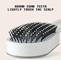 WANWEN Self Cleaning Hair Brush for Women, 3D Air Cushion Massager Brush, Easy Clean Hair Brush, Detangling Anti-Static Brush, Suitable for All Hair Types (White)