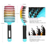 URAQT Hair Brush, Boar Bristle Paddle Hairbrush for Women, Soft Massage Hair Comb, Detangle Hair Brush for Long Thick Curly Hair, Reducing Hair Breakage and Frizzy Gradient