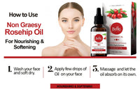 BELLE BEAUTY CARE Rosehip Oil Non Greasy Face Oil Treatment For Nourishing and Softening Skin Normal to Dry Skin 100% Pure Natural Cold Pressed Rosehip Oil 50mL1.69oz By BELLE