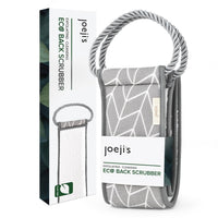 Joeji's Joejis Back Scrubber for Shower - Eco-Friendly Natural Plant Fibre Vegan Exfoliating Cleansing Loofah Strap - Double Side Bath Scrub Accessory with Handle