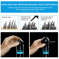 Pegciz Professional Quality Hair Fibres, Hair Fibres Black for Thinning Hair, Instantly Conceals Hair Loss in 15 Sec, Hair Loss Concealer for Women and Men (Black)