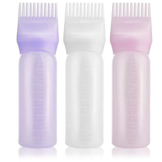 Gezimetie Root Comb Applicator Hair Dye 3 Pack Bottle with Graduated Scale