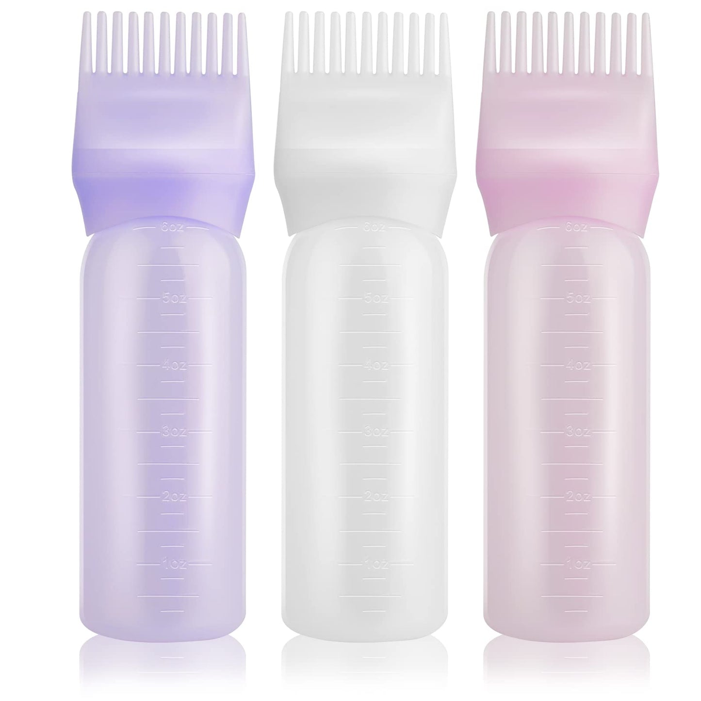 Gezimetie Root Comb Applicator Hair Dye 3 Pack Bottle with Graduated Scale