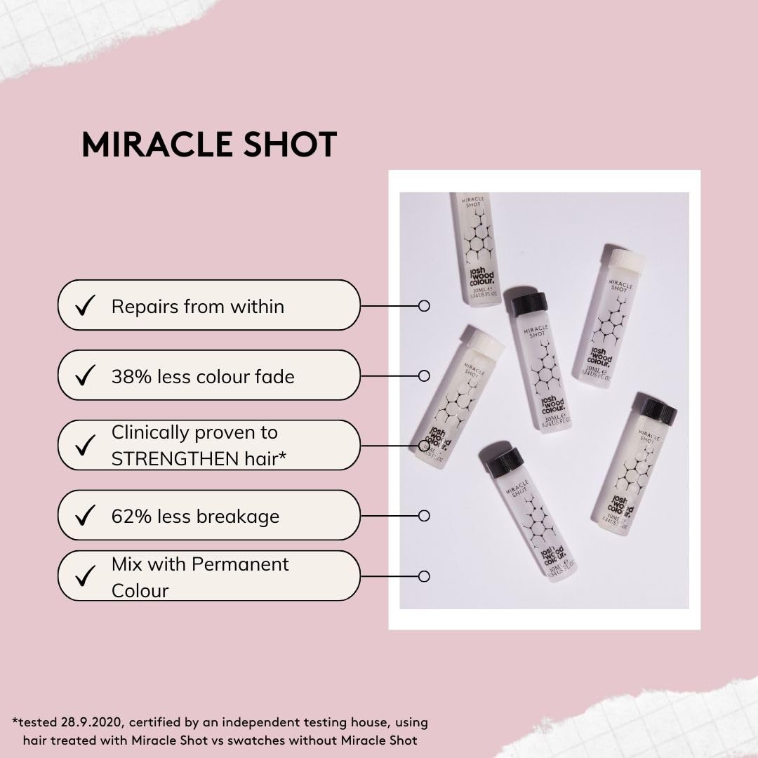 Josh Wood Colour Miracle Kit - Permanent Colour 7.5 and Miracle Shot,62% LESS BREAKAGE, 2.7 TIMES STRONGER HAIR, 38% LESS COLOUR FADE, Covers 100% of grey, Ammonia free