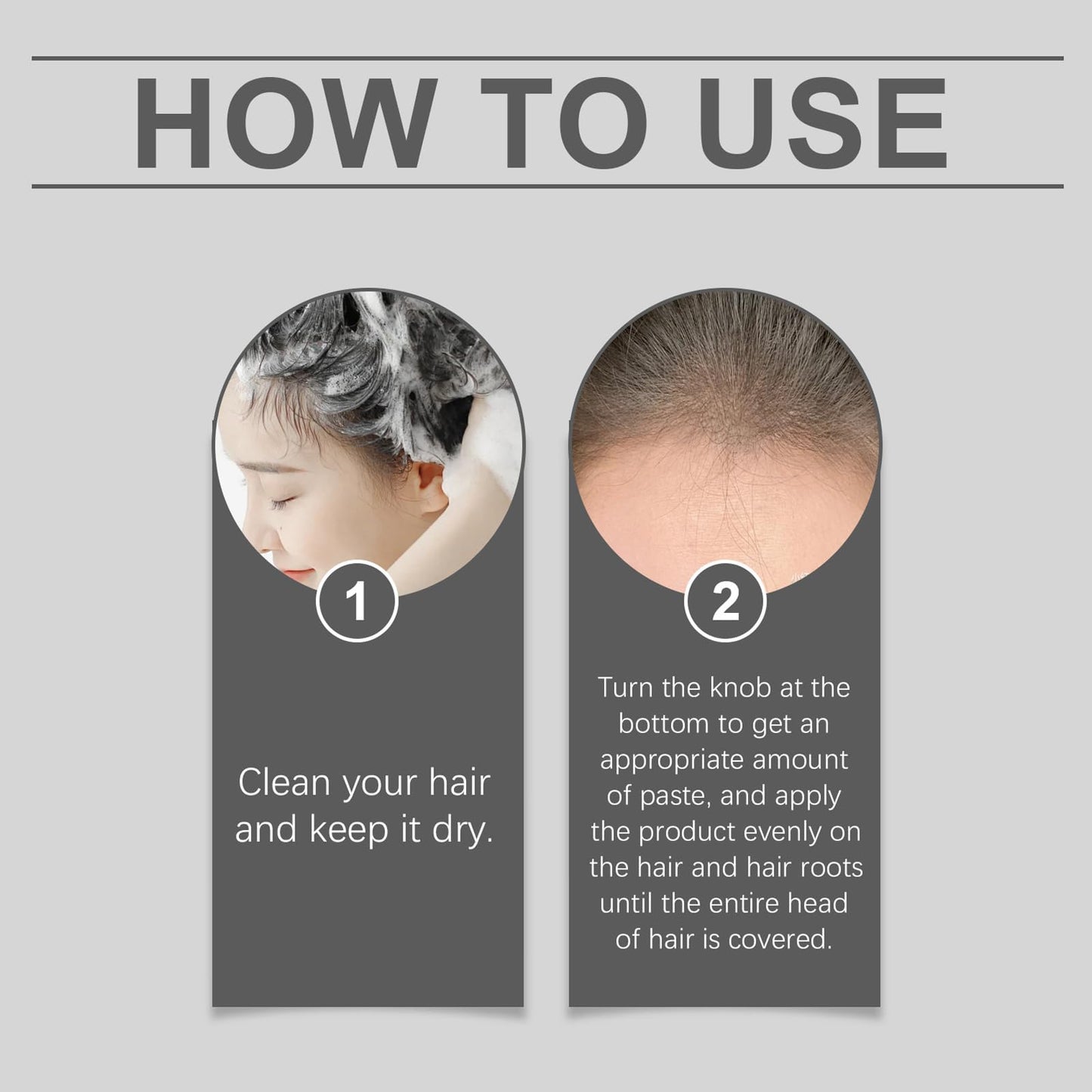 HERBINSOLS Safe and Convenient Comb Hair Dye - Portable Hair Dye Comb for Gray Hair Coverage - Waterproof and Sweat-Proof HairDye Stick - 2 in 1 Instant Hair Colour Stick for Women & Men(Black)