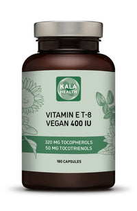 Kala Health Vitamin E - All 8 Tocopherols + Tocotrienols 400 IU Vegan - Alpha Tocopherol/Tocotrienol + Beta Tocopherol/Tocotrienol + Gamma Tocopherol/Tocotrienol + Delta Tocopherol/Tocotrienol