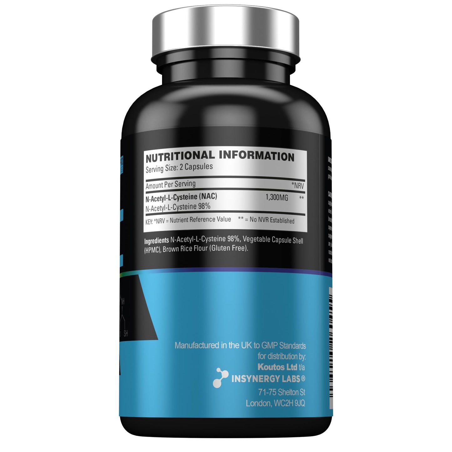 Insynergy Labs NAC 650mg Per Capsule (Maximum Dose in UK) Superior 98% Purity NAC Supplement, N-Acetyl-Cysteine NAC Powder 90 Vegan Capsules