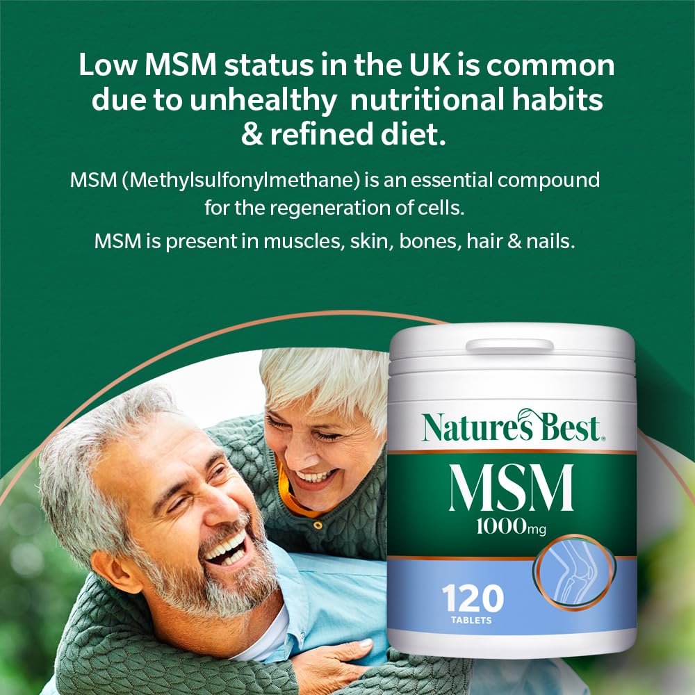 NATURE'S BEST Nature's Best Pure MSM 1000mg Tablets, 120 Tablets