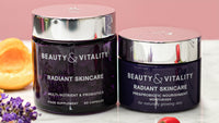 Beauty & Vitality Radiant Skincare Kit for Menopausal Skin - Probiotic Moisturiser (50ml) and Supplements (60 Capsules) for Inside-Out Rejuvenation.