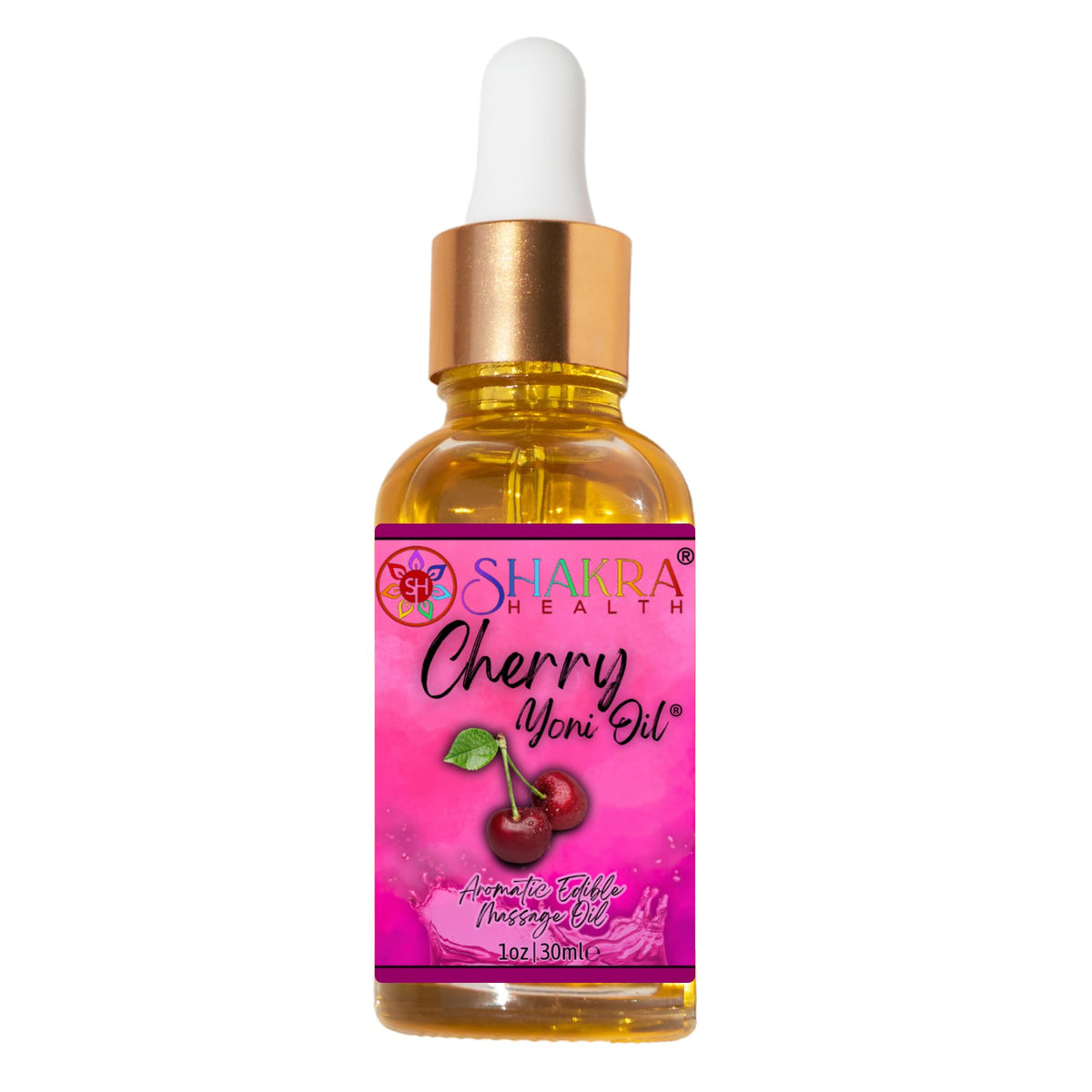 SH SHAKRA HEALTH Yoni Oil Cherry 30ml Body Massage Oil: Moisturise & Balance PH, Intimate Feminine Scent, Natural Hygeine & Fresh Smell. Vegan, Organic