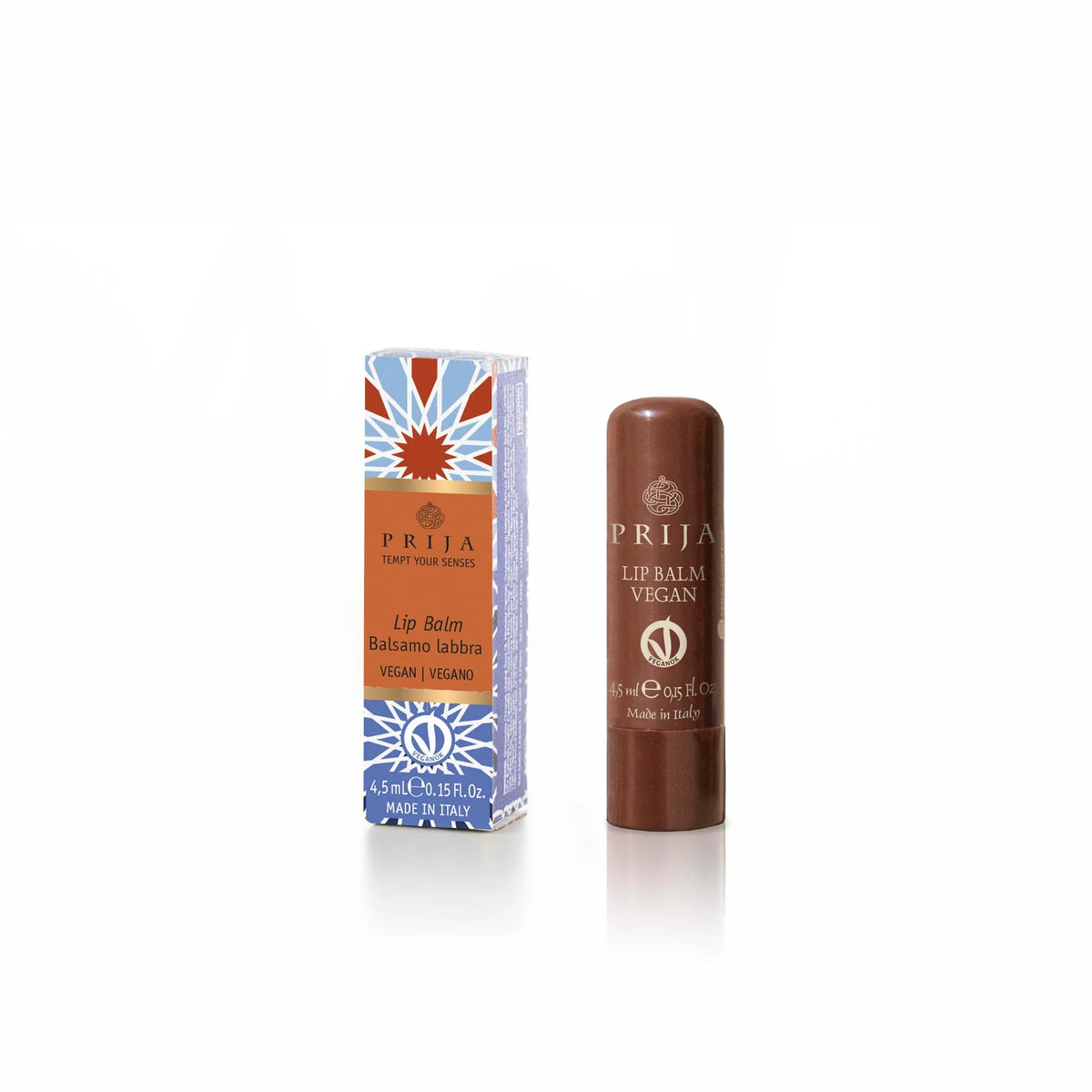 Prija Vegan Lip Balm with Jojoba Oil, Shea Butter and Sunflower Wax, Pampers your Lips Naturally, Hydrating Lip Balm Stick 4.5ml
