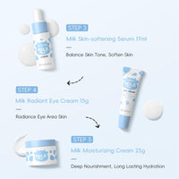 INSKIN Milk Skin Care Sets & Kits, Milk Skincare Set for Women Skincare, Christmas Gifts For Young Adult, Travel Facial Skincare Kit,Daily Face Care -Cleanser, Toner, Serum, Eye Cream & Moisturizer