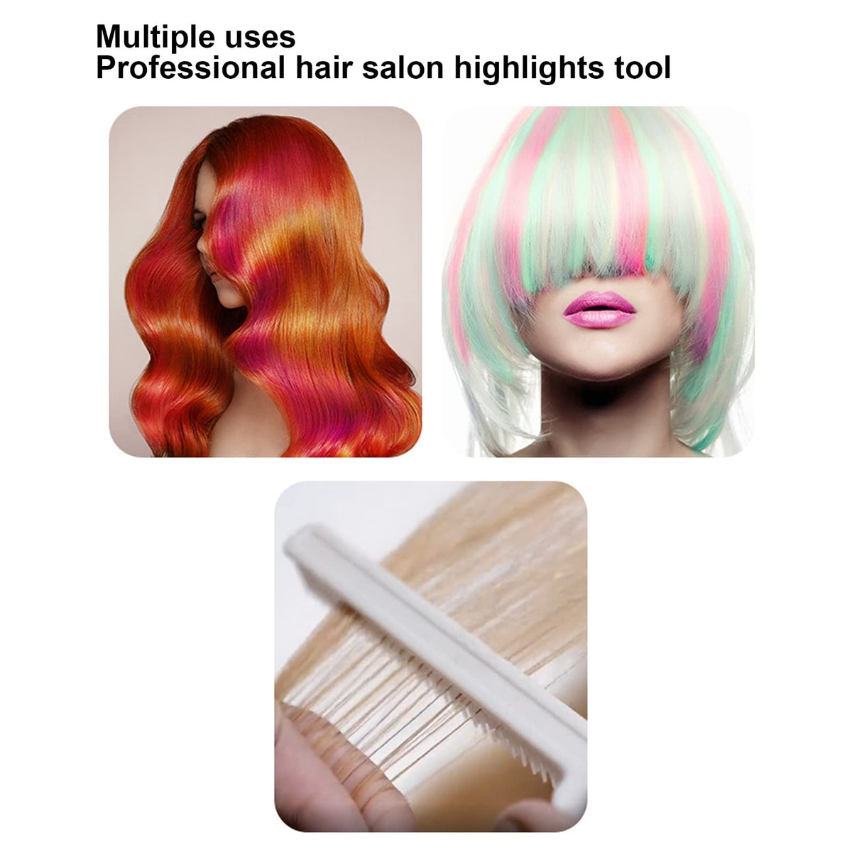 Brrnoo Hair Brush and Comb,Rat Tail Comb Salon Hairdressing Comb Hair Thinning Comb Hair Cutter Comb Rat Tail Teasing Clip Comb Professional Black Hair Salon Plastic Highlighting Comb