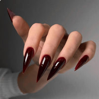 24Pcs Press on Nails, Wsimily Solid Color Stiletto Long Acrylic Fake Nails Reusable False Nails for Women, Gift for Parties & Special Occasions