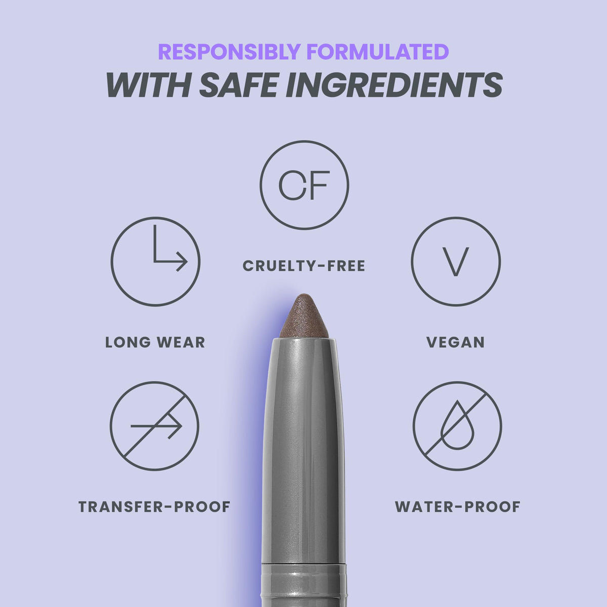 Wonderskin IYKYK Eyeshadow Stick - Longwear Eye Shadow Sticks, Budge-Proof and Waterproof Shimmer Eyeshadow Stick with Built-in Sharpener (Ash)