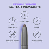 Wonderskin IYKYK Eyeshadow Stick - Longwear Eye Shadow Sticks, Budge-Proof and Waterproof Shimmer Eyeshadow Stick with Built-in Sharpener (Ash)