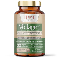 Time Health Vollagen® Advanced Vegan Collagen - 18 Amino Acid Complex in Ratio of Collagen - Studied Effectiveness - 120 Capsules - Vegetarian - Zero Additives - Pullulan